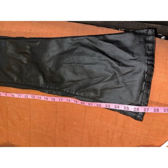 Edikted Black Luna Faux Leather Flare Leg Pants Women Size Small - Picture 7 of 10